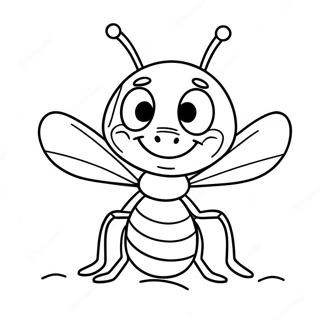 Cute Cartoon Ant Coloring Page 10041-8081