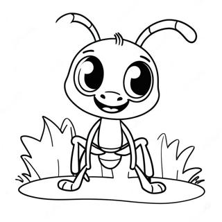 Cute Cartoon Ant Coloring Page 10041-8082