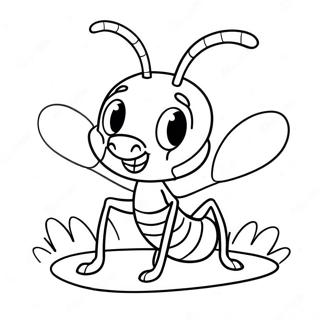 Cute Cartoon Ant Coloring Page 10041-8083