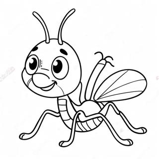 Cute Cartoon Ant Coloring Page 10041-8084