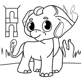 Thick Line Animal Coloring Page 10060-8090