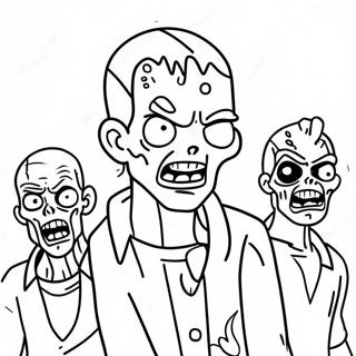 Page À Colorier Personnages De Zombies En Action 10101-8129