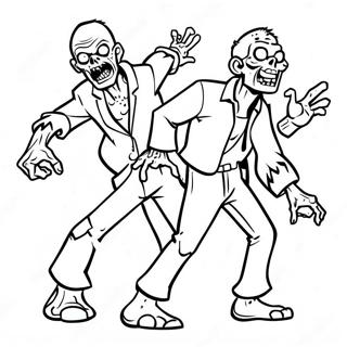 Page À Colorier Personnages De Zombies En Action 10101-8131