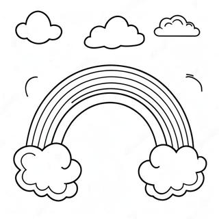 雲と一緒のカラフルな虹ぬりえページ 101-89