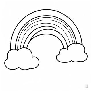 雲と一緒のカラフルな虹ぬりえページ 101-92