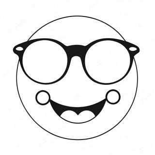 Happy Smiley Face With Sunglasses Coloring Page 1021-814