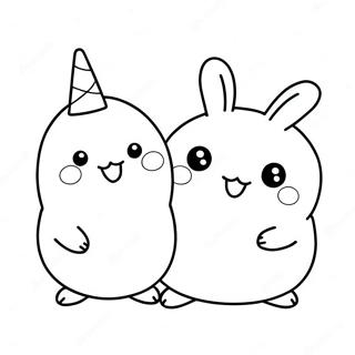 Cute Molang And Piu Piu Coloring Page 10221-8230