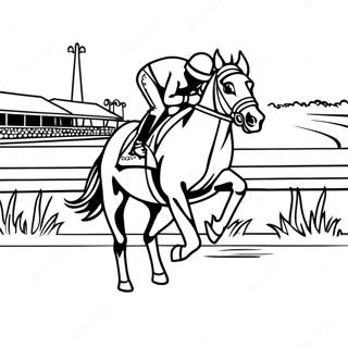 Kentucky Derby Horse Racing Coloring Page 10260-8256