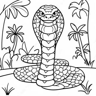 Majestic King Cobra In Jungle Coloring Page 10281-8266