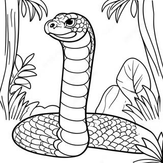 Majestic King Cobra In Jungle Coloring Page 10281-8267