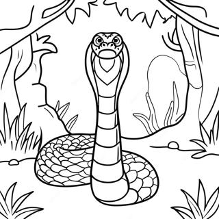 Majestic King Cobra In Jungle Coloring Page 10281-8268