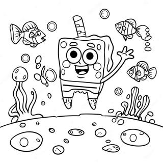 Spongebob Squarepants Underwater Adventure Coloring Page 10311-8304