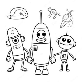 Renkli Storybots Macerası Boyama Sayfası 10321-8308