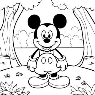 Mickey Mouse In Einer Bunten Herbstszene Ausmalbild 10401-8358