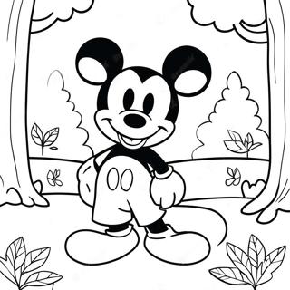 Mickey Mouse In Einer Bunten Herbstszene Ausmalbild 10401-8360