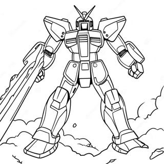 Gundam Robot In Battle Coloring Page 10421-8367