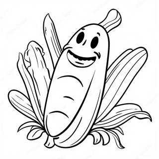 Happy Corn On The Cob Coloring Page 10491-8410