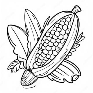 Happy Corn On The Cob Coloring Page 10491-8411