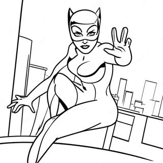 Catwoman Action Pose Ausmalbild 10610-8476