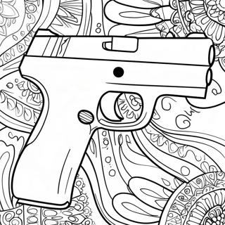 Realistic Handgun Coloring Page 1061-846