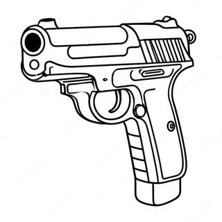 Realistic Handgun Coloring Page 1061-847