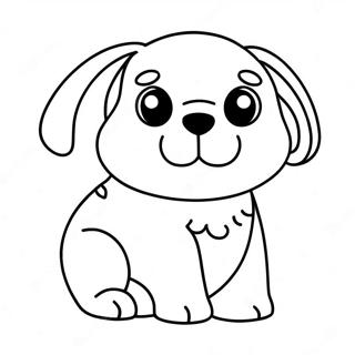 Kawaii Dog Coloring Page 10640-8485