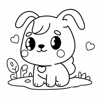 Kawaii Dog Coloring Page 10640-8486