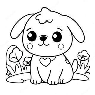 Kawaii Dog Coloring Page 10640-8488