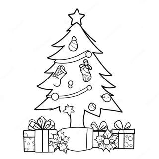 Festive Christmas Tree Coloring Page 10661-8509