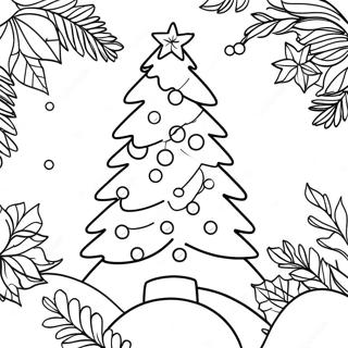 Festive Christmas Tree Coloring Page 10661-8510