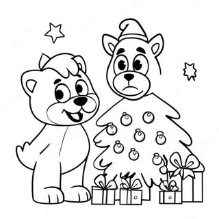 Bluey Christmas Coloring Pages