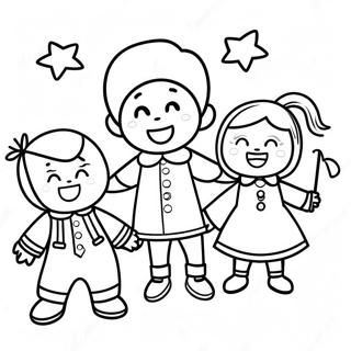 Excited Kids In Costumes Coloring Page 10801-8565