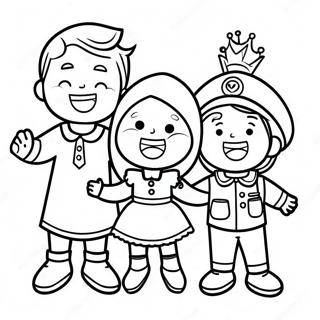 Excited Kids In Costumes Coloring Page 10801-8566