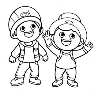 Excited Kids In Costumes Coloring Page 10801-8567