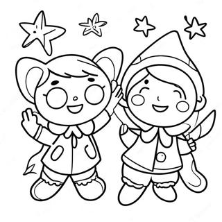 Excited Kids In Costumes Coloring Page 10801-8568