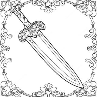 Shiny Sword With Gems Coloring Page 1081-866