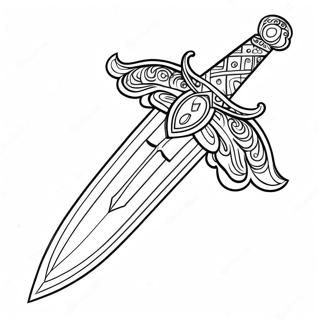 Shiny Sword With Gems Coloring Page 1081-867