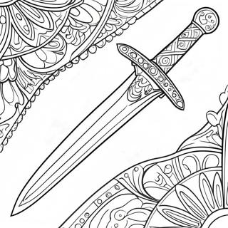 Shiny Sword With Gems Coloring Page 1081-868