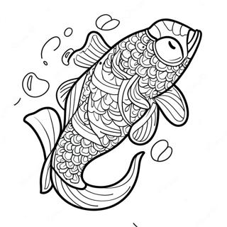 Cute Koi Fish Japanese Coloring Page 10861-8604