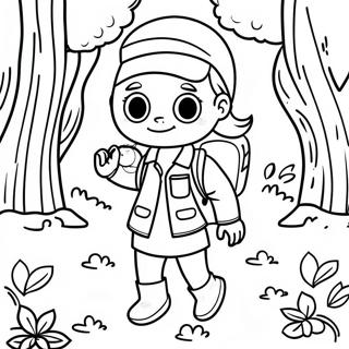 Adventurous Amanda Exploring A Forest Coloring Page 10891-8621