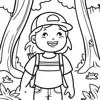 Adventurous Amanda Exploring A Forest Coloring Page 10891-8622