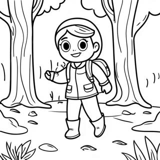 Adventurous Amanda Exploring A Forest Coloring Page 10891-8623