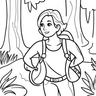 Adventurous Amanda Exploring A Forest Coloring Page 10891-8624