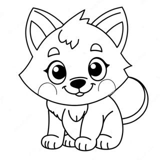 Cute Wolf Anime Pup Coloring Page 10951-8646