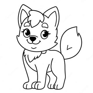 Cute Wolf Anime Pup Coloring Page 10951-8648