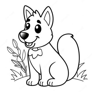 Cute German Shepherd Dog Coloring Page 10961-8660