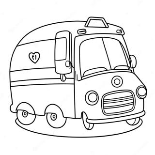 Schattige Cartoon Ambulance Kleurplaat 1101-882