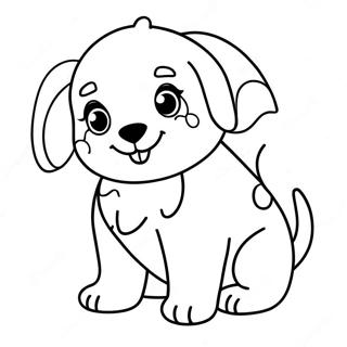 リアルな子犬 塗り絵ページ