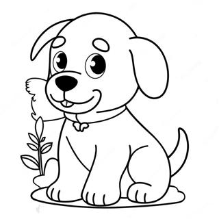 Playful Puppy Dog Coloring Page 11031-8681