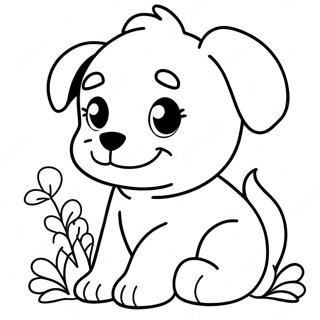 Playful Puppy Dog Coloring Page 11031-8682